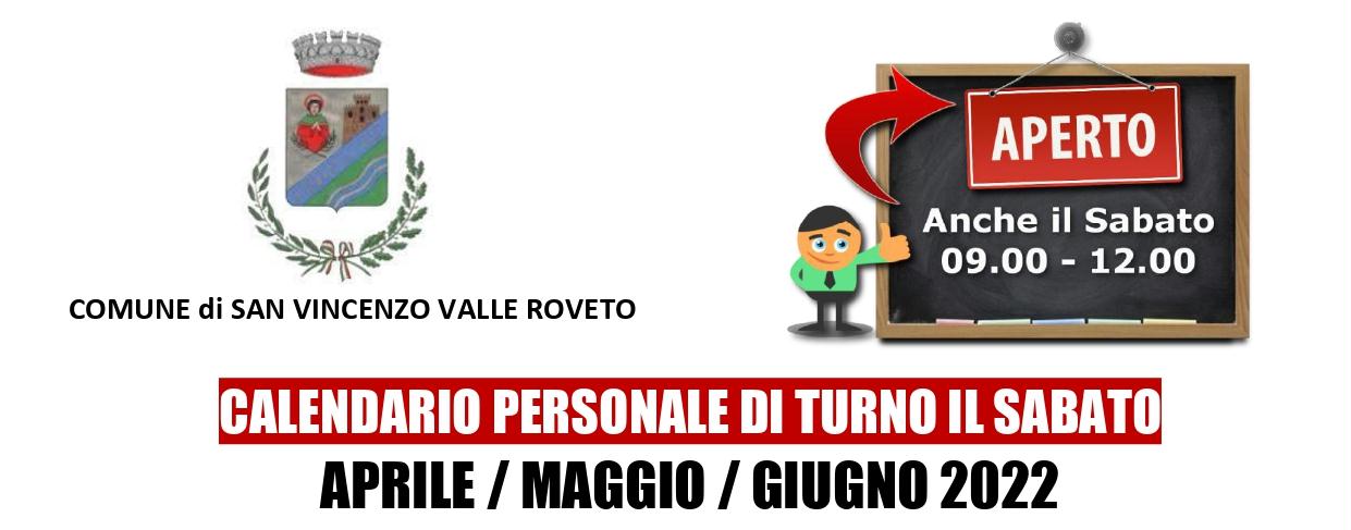 Apertura degli Uffici per la giornata del sabato, con la presenza di personale a rotazione, per attivita' di relazione con il pubblico Apertura degli Uffici per la giornata del sabato, con la presenza di personale a rotazione, per attivita' di relazione con il pubblico
